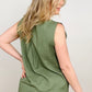 Linen Frayed Edge Sleeveless Top