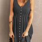 Button Down Sleeveless Dress - (Charcoal, Plum, Navy, Merlot)