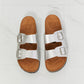 Double Buckle Sandal in Silver