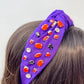 PREORDER: Halloween Rhinestone Top Knot Headband in Purple
