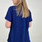 Cotton Raw Edge Short Sleeve Top