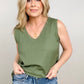Linen Frayed Edge Sleeveless Top