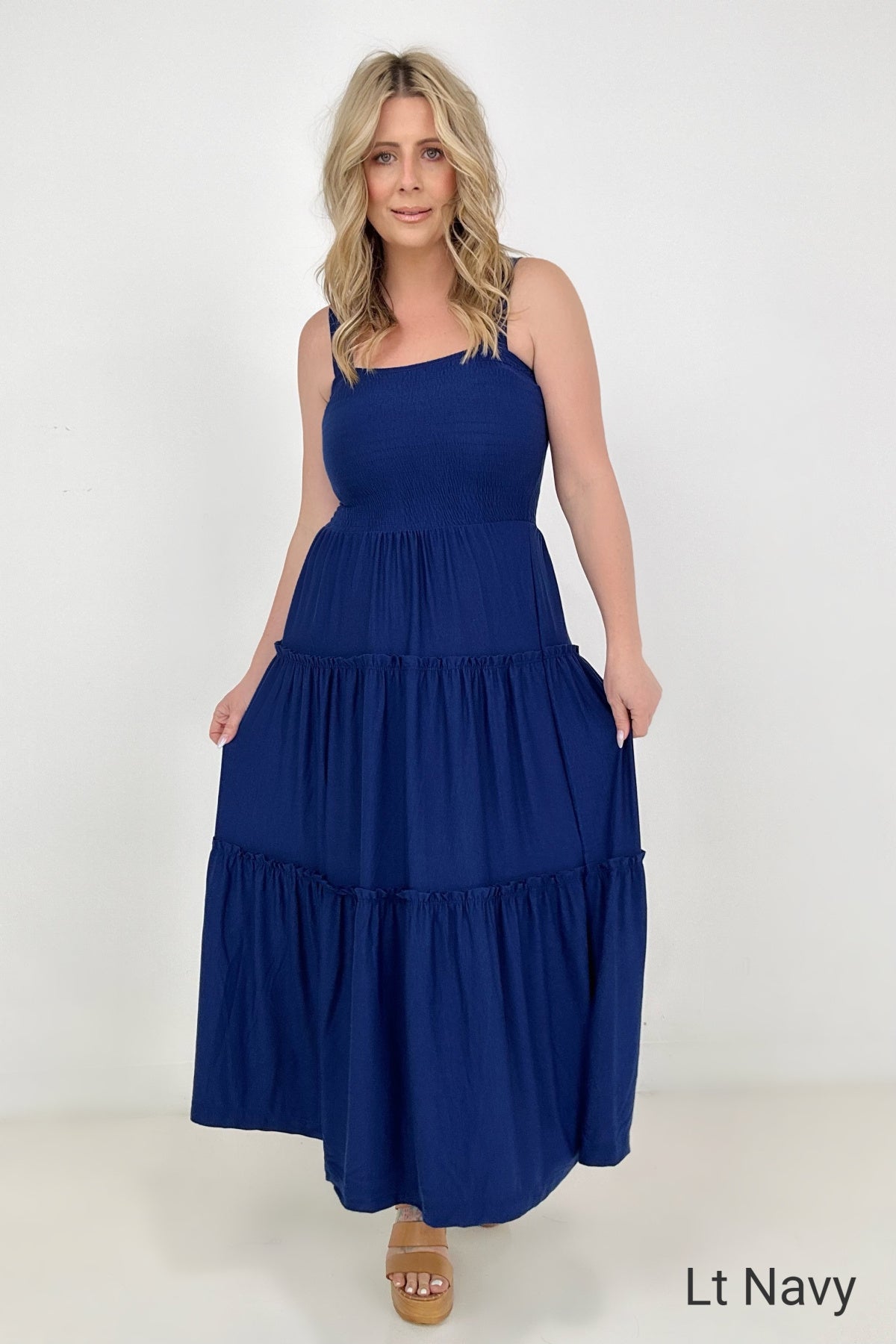 Seize The Day Smocked Tiered Maxi Dress
