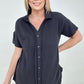 Cotton Raw Edge Short Sleeve Top