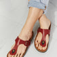 T-Strap Sandal in Wine
