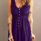 Button Down Sleeveless Dress - (Charcoal, Plum, Navy, Merlot)