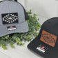 PREORDER: Vegan Leather Patch Hat in Assorted Prints