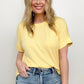 Cuffed Sleeve High-Low Hem Top