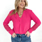 Lace Sleeve V Neck Top