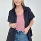 Cotton Raw Edge Short Sleeve Top