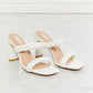 Double Braided Block Heel Sandal in White