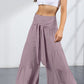 Tie Front Smocked Tiered Culottes