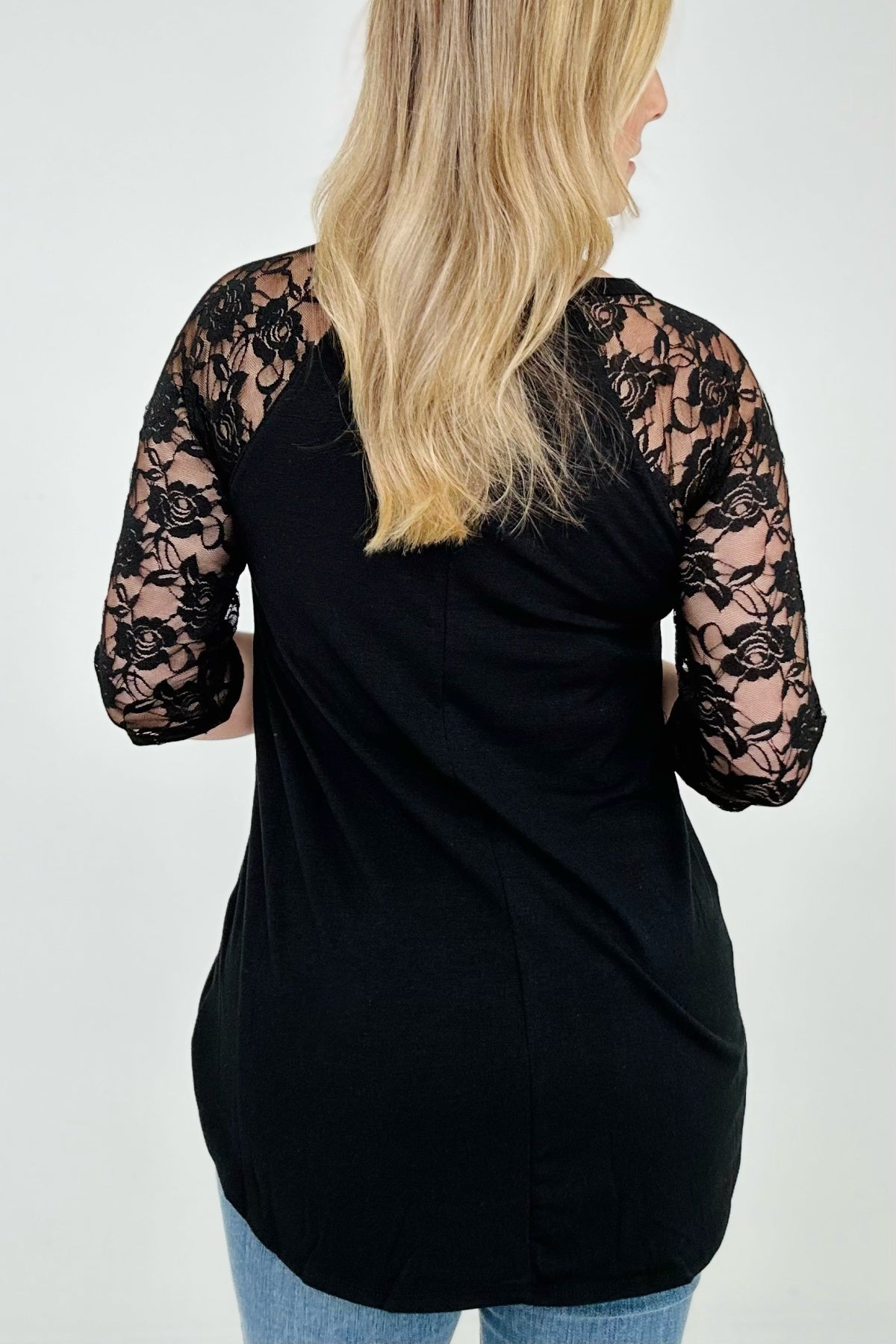 On The Go Lace Half Sleeve Top