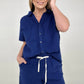 Cotton Raw Edge Short Sleeve Top