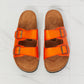 Double Buckle Sandal in Orange