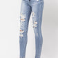 Judy Blue High Rise Bleach Splash Destroyed Skinny Jeans