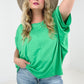 Short Sleeve Drop Shoulder Knit Top