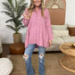 Peplum Raw Edge Shirt with Pockets