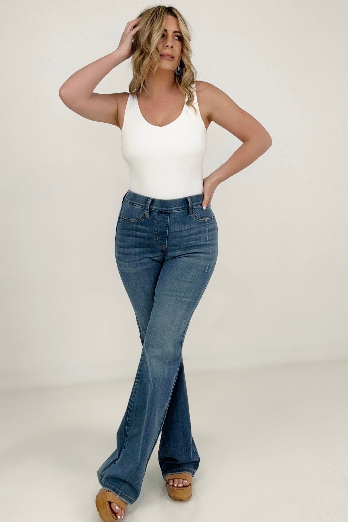 Judy Blue Pull On Slim Bootcut Jeans