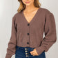 Long Sleeve Bubble Sweater Knit Cardigan