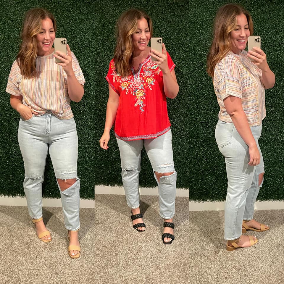 Risen Good Karma Light Wash Distressed Jeans