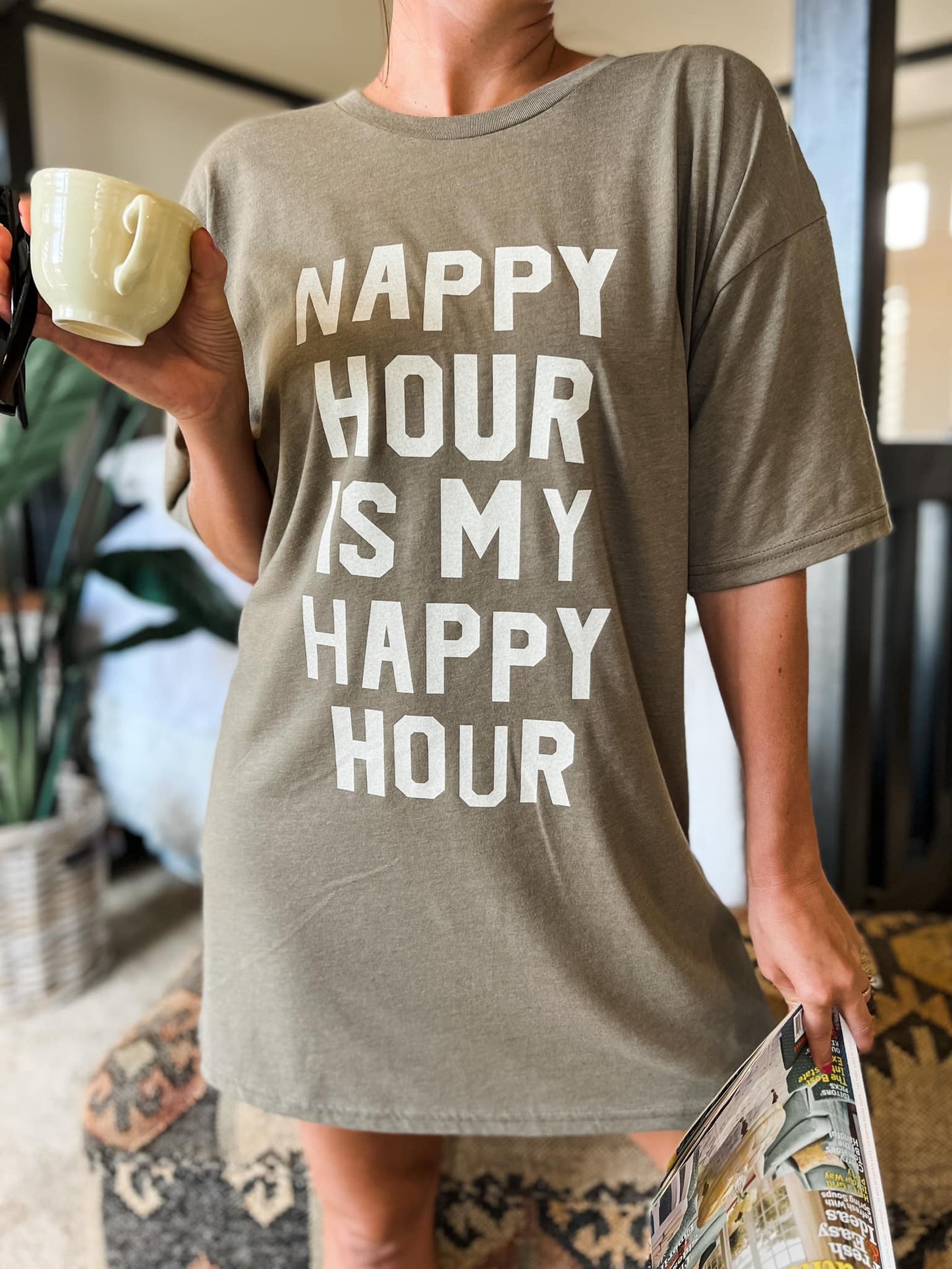 PREORDER Nappy Hour Is My Happy Hour Sleep Shirt