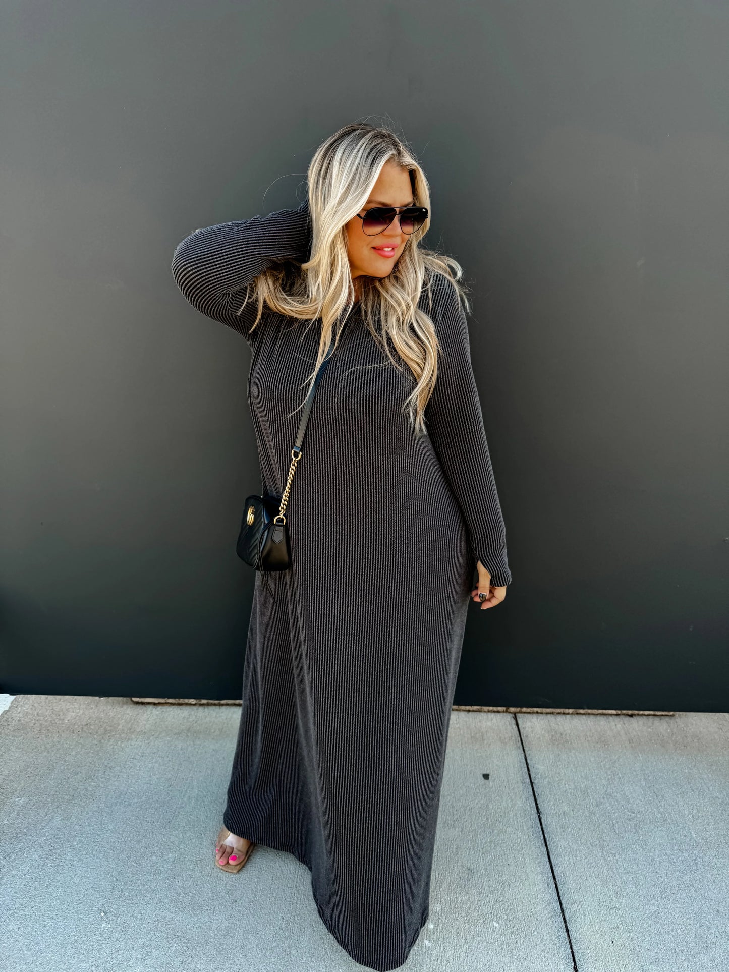 PREORDER: Hold That Thought Ribbed Dress