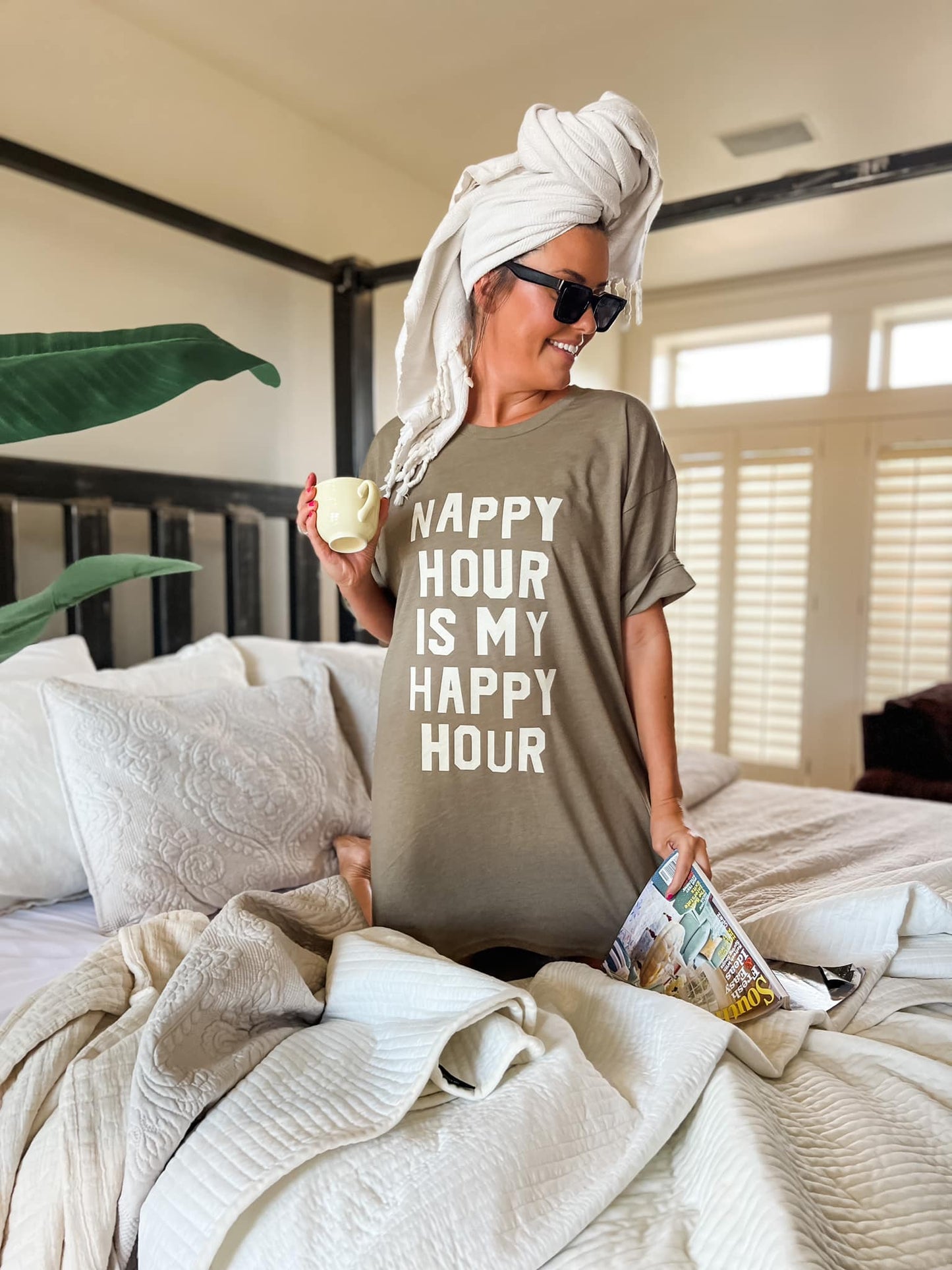 PREORDER Nappy Hour Is My Happy Hour Sleep Shirt