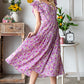 Reborn J Printed V-Neck Ruffled Midi Dress