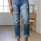 ARTEMIS High Rise Distressed Straight Jeans