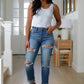 ARTEMIS High Rise Distressed Straight Jeans