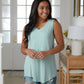 Trust Me V-Neck Tank in Dusty Green