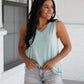 Trust Me V-Neck Tank in Dusty Green