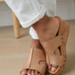Walk Away Wedge Sandal in Rose Gold