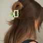 Checkered Claw Clip in Green