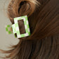 Checkered Claw Clip in Green