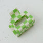 Checkered Claw Clip in Green