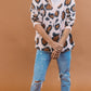 V Neck Animal Print Pull Over Sweater