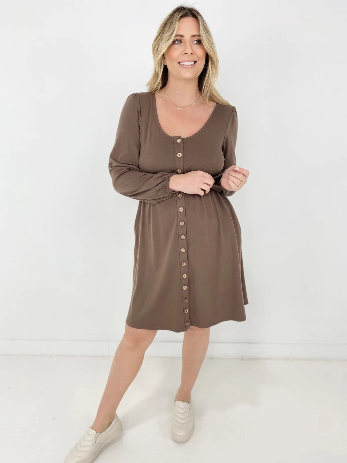 New Colors! Button Up Long Sleeve Dress (Only Ships to US)