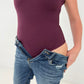 Rae Mode Solid Butter Boat Neckline Bodysuit
