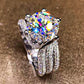 3 Carat Moissanite Three-Layer Ring