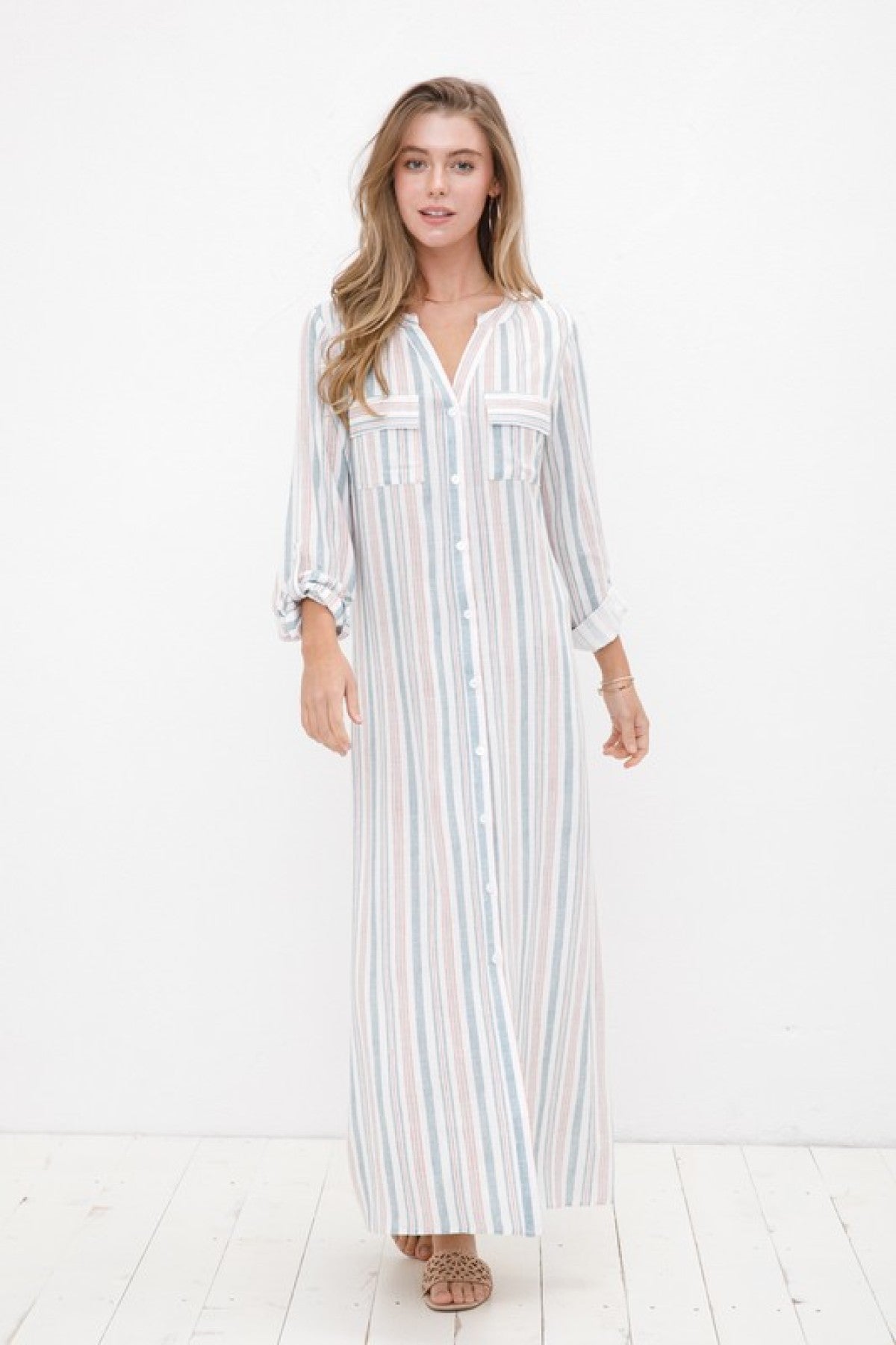 Wind in my hair Button Down Maxi Dress