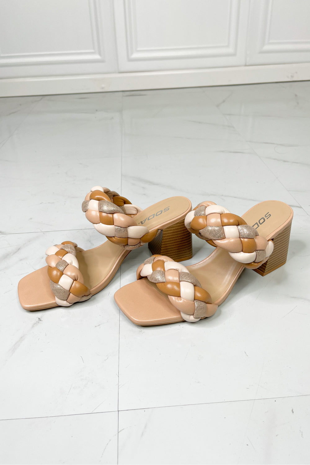 Maya Braided Heels in Nude