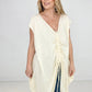 Oli & Hali Mineral Washed Cinched Front Cocoon Sleeveless Long Top