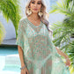 Multicolored Openwork Tassel Slit Cover-Up