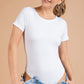 Rae Mode Solid Butter Boat Neckline Bodysuit