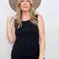 Round Neck Sleeveless Side Slit Top