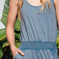 ODDI Full Size Acid Wash Casual Jumpsuit