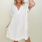 Gauzy Raw Edge V-Neck Dress - Multiple Colors
