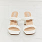 Double Braided Block Heel Sandal in White